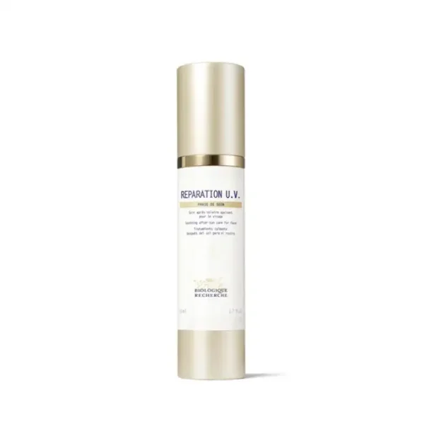 Creme Reparation U.V. 5ml repara la piel tras exposiciones solares, protege las fibras de colágeno y elastina. Con dosificador 50 ml. Mi querido tocador
